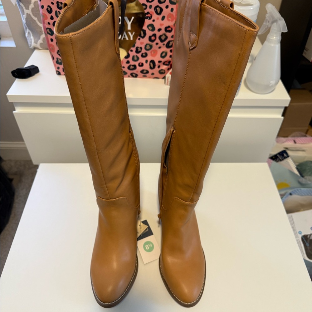 Stylish Tan Over the Knee Boots